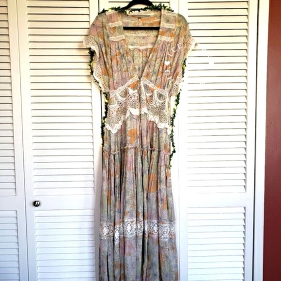 !!RARE!! Free People Field of Dreams Maxi Dress Kimono - Picture 2 of 7